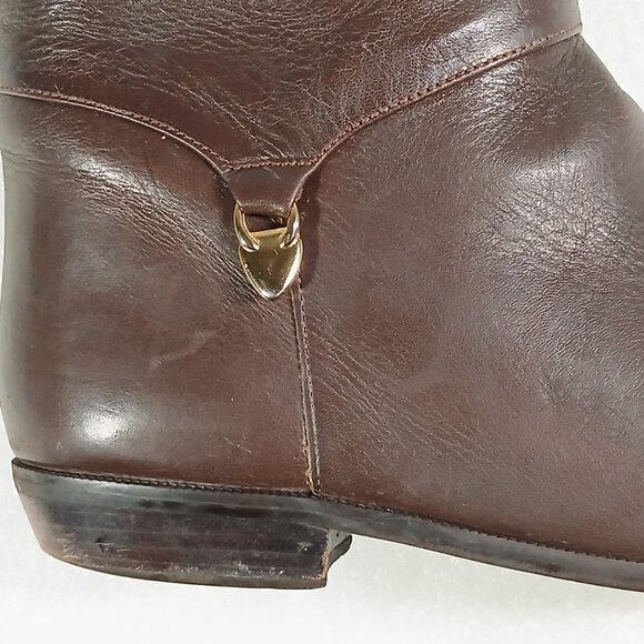 Nine West Tall Brown Leather Riding Boots Women's 8M Cleaned & Conditioned VGUC - Picture 4 of 16